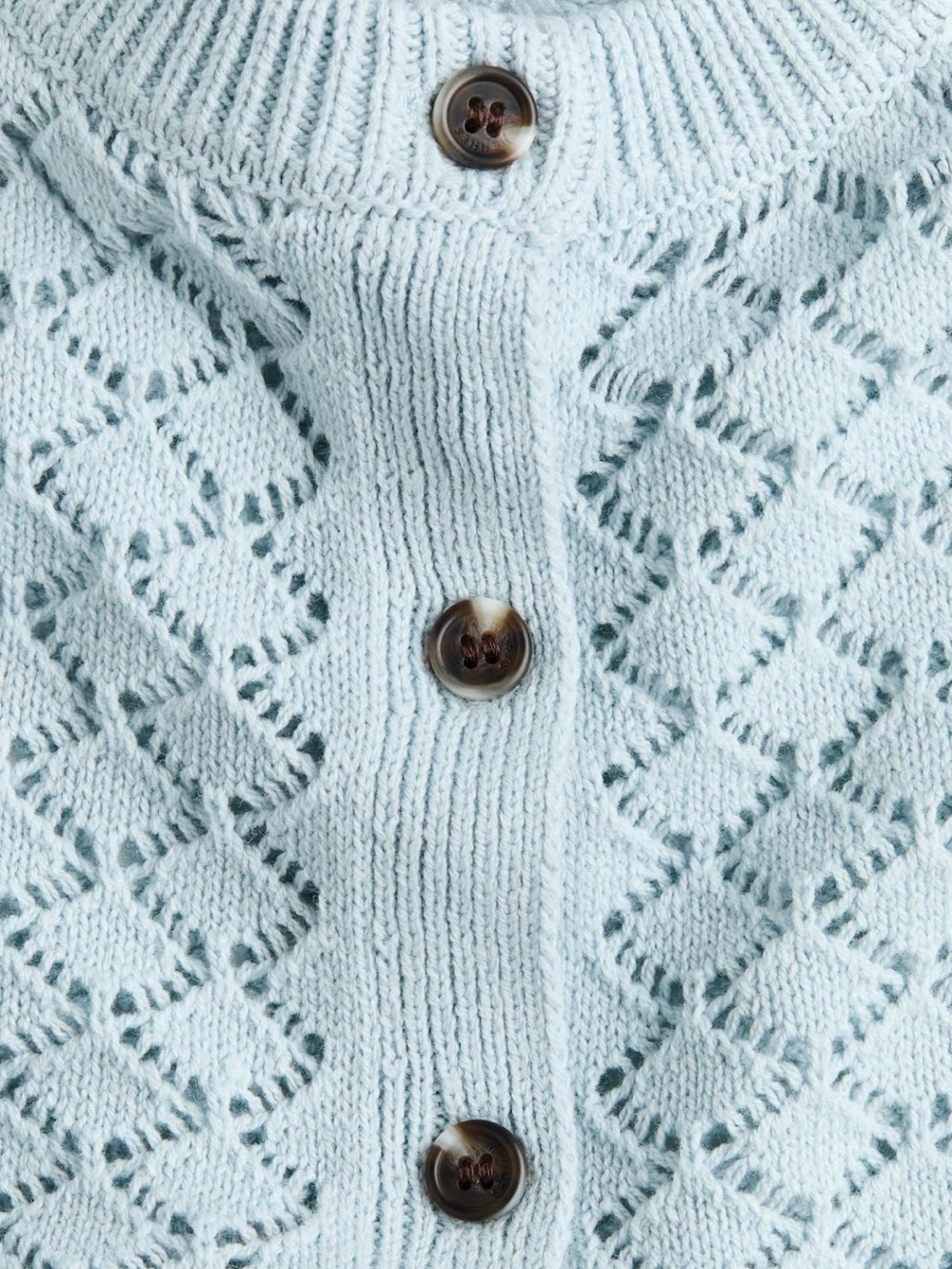 CAP-SLEEVED POINTELLE-KNIT CARDIGAN - Picture 2 of 4